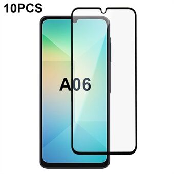 10 st För Samsung Galaxy A06 Skärmskydd Silkestryckt Kant Full Lim Komplett Täckning