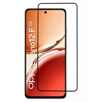 För Oppo Reno12 F 5G Skärmskydd Silk Tryck Fullt Lim Härdat Glas Skärmskyddsfilm