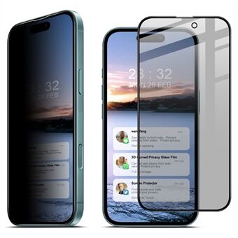 IMAK För iPhone 16 Plus Anti-Spion Härdat Glas Skärmskydd Fulltäckande