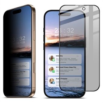 IMAK För iPhone 16 Pro Anti-Peep Härdat Glas Skärmskydd Heltäckande