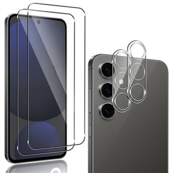 2 st För Samsung Galaxy A26 5G Skärmskydd 2.5D Båge Högt Klarhet Härdat Glas Film med Kameralinsfilm