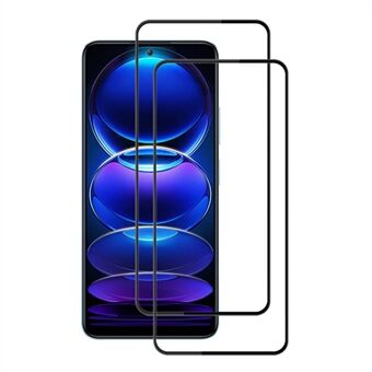 AMORUS 2st/set för Xiaomi Redmi Note 12 Pro 5G Anti-explosion sidentryck härdat glasfilm Ultraklart hellim Sekundärhärdande Slitageskydd helskärmsskydd - svart