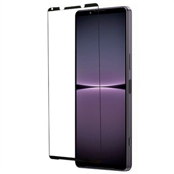 Skärmskydd för Sony Xperia 1 V, höggenomskinlig hellim silketryck härdat glasfilm