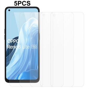 5 st/set för Oppo Reno8 Lite 5G Explosionssäker telefonskärmskydd 2,5D 0,3mm härdat glasfilm