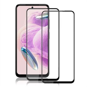 AMORUS 2st för Xiaomi Redmi Note 12S 4G Silk Printing Screen Protector Full Cover HD härdat glasfilm - svart