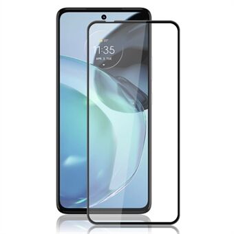 AMORUS För Motorola Moto G72 4G Hellim härdat glasfilm Silke Printing HD Skärmskydd - Svart