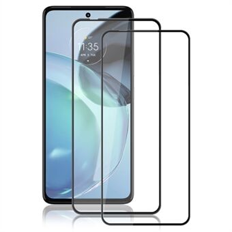 AMORUS 2st för Motorola Moto G72 4G helskärmsskydd härdat glas sidentryck klar film - svart