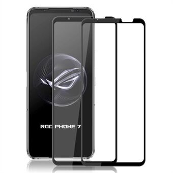 AMORUS 2st skärmskydd för Asus ROG Phone 7 5G, hellim härdat glas silketryck HD klar film - svart