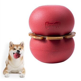 EETOYS Pet Treat Food Dispenser Leksak Slow Eating Dual Ball Däck Gummi Hundleksak, storlek M