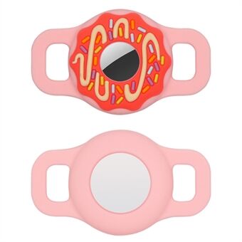 Donut silikonskydd för AirTag Bluetooth Tracker Skyddsfodral för hundar/katter husdjur (rund typ)