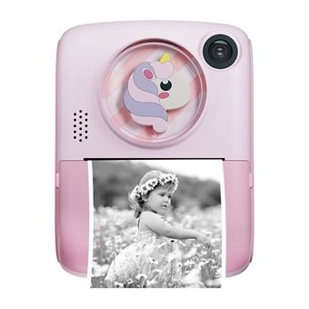 M1 Kids Instant Print Camera 2,0" IPS-skärm Digital Cartoon Camera HD Selfie Dual Lens Kamerastöd 1920x1080P upplösning