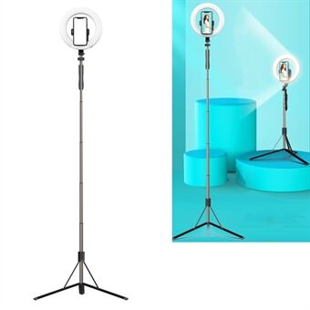 L06 8-tum LED Ring Light Selfie Fill Light med telefonhållare och Stand