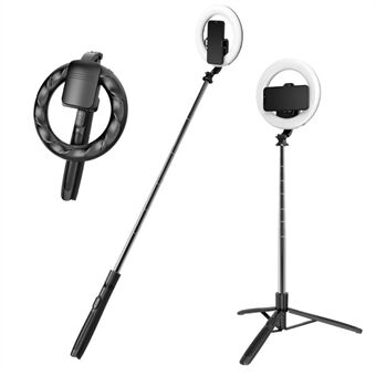 Q05s integrerat 8-tum Ring med 1700 mm Selfie Stick fällbart stativ för Selfie Live Broadcast Video Shooting