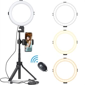 VIJIM Combo 4 Live Broadcast LED- Ring med telefonhållare Stativ och Selfie-slutare