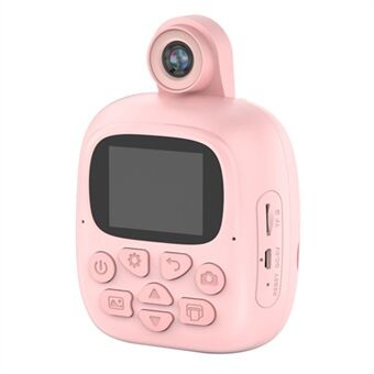 A18 Cute Kids Camera 2,0-tums 24M Pixel HD Instant Print-kamera Bärbar värmeutskriftskamera med 180-graders vänd lins för barn