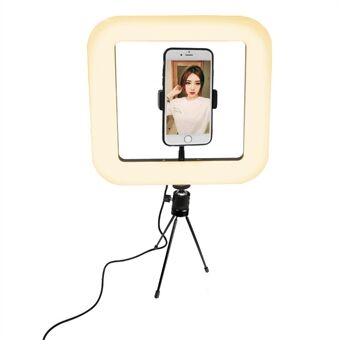 28cm 168-LED Smartphone Foto Fyrkantig Ring Light Dimbar Fotografi Studio Belysningslampa med stativ