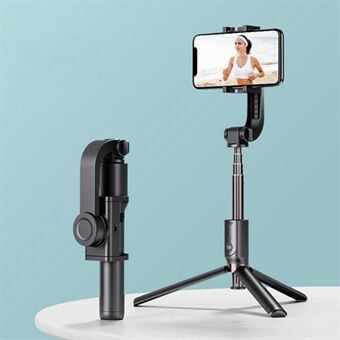 W20 3 i 1 handhållen Gimbal Phone Stabilizer + Stativ + Bluetooth Selfie Stick (CE-certifierad) - Svart