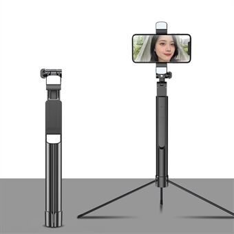 K30 Bluetooth Selfie Stick förlängbart stativ Handhållen Gimbal Stabilizer Fyllningslampa