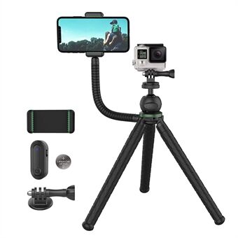 WONEW ZJ25 Flexible Octopus Tripod Bluetooth Fjärrkontroll Selfie Stick för DSLR-kamera GoPro