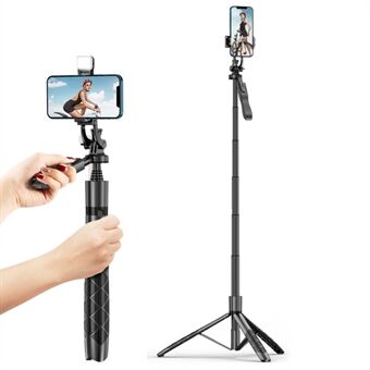 L16 Stand Stativ Kamera Gimbal Stabilizer Trådlös Bluetooth-fjärrkontroll 34-153 cm förlängbar Selfie Stick Telefonklämma Hållare med One Fill Light