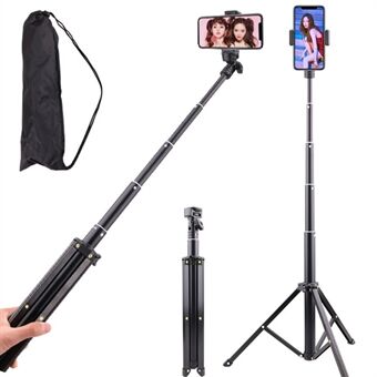 T9 140 cm teleskopisk telefonhållare Selfie Stick Videoinspelning Live Streaming Stand med förvaringsväska