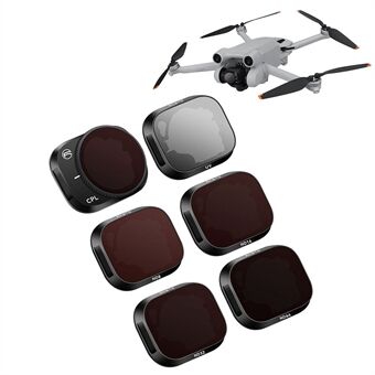 RCSTQ för DJI Mini 3 Pro 6st / Set UV + CPL + ND8 + ND16 + ND32 + ND64 Filter Aluminiumlegering + Optiskt glas Kameralinsfilter