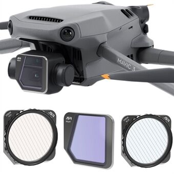 JUNESTAR KB-3IN1 JSR-1825-27 För DJI Mavic 3 3st/set NATT + Borstad blå + Borstat guld Optiska glasfilter Drone Kameralinsfilter