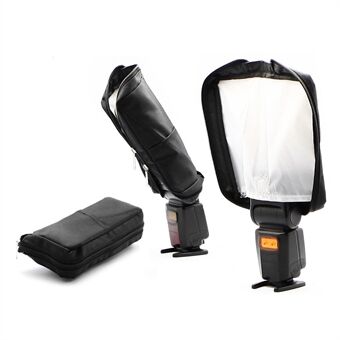 3 i 1 kamera hopfällbar blixtreflektor Flash Diffuser Speedlite Beam Tube Soft Light Box Bag