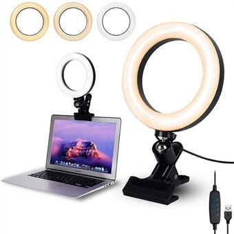 6-tum USB-clipslampa Live Broadcast Makeup 16cm Dator Bärbar kamera Ring