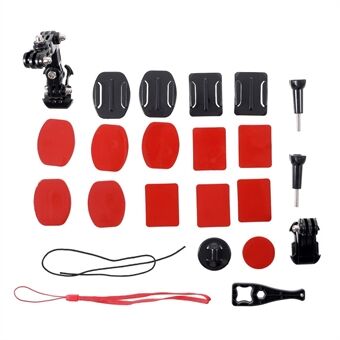 AT833 23-i-1 hjälm Chin Jaw Swivel Arm Mount Set för GoPro Hero4 Session / Hero 7/6/5/4/3 + / 3/2/1 / SJCAM actionkameror