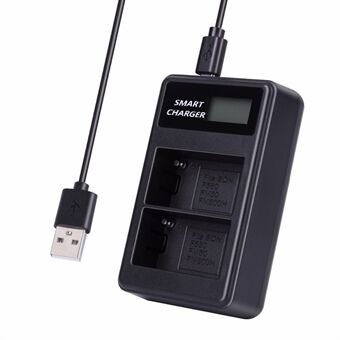 LCD-skärm med dubbla kanaler USB-laddare för Sony NP-FM500H BC-VM50 NP-FM50 NP-FM55H NP-F550 batteri