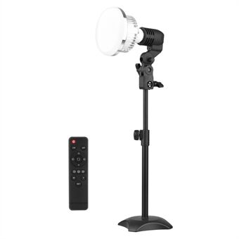 Bordsfotografering LED-belysningskit med hög effekt 85W glödlampa Dimbar 3200K-5500K + E27 Stand + bordsstativ + flexibel fjärrkontroll för hemmastudiofotografering - EU-kontakt