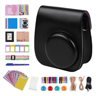 12-i-1 Instant Camera Accessories Bundle Kit för Fujifilm Instax Mini 11, inklusive kameraväska / kamerarem / fotoalbum / fotoklämmor / fotoram / hängsnöre / klistermärken / penna / filter