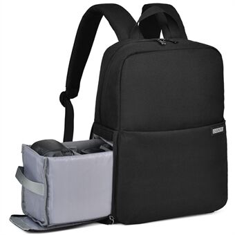 CADEN L4 Vattentät SLR/DSLR Kameraryggsäck Fritidsväska Kamera Tillbehör Resefodral för Canon Nikon Sony Kamera och Objektiv - Storlek S 29x13x39cm/Svart