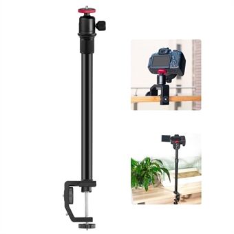 PULUZ PU3064B C-Klämma med Kulhuvud Gimbal Justerbar Mittpelare Förlängningsstång, Stånglängd 33-60 cm