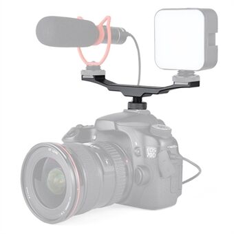 YELANGU A64 1-till-2 kamera Vlog Cold Shoe Extension Bar med 1/4\'\' gränssnittsfäste Universal Cold Shoe Mount Adapter för LED-lampor / mikrofoner / bildskärmar / ljudinspelare Kameratillbehör