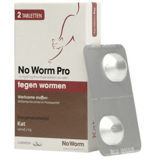 Antimaskmedicin No Worm Pro cat 2+ kg 2 st